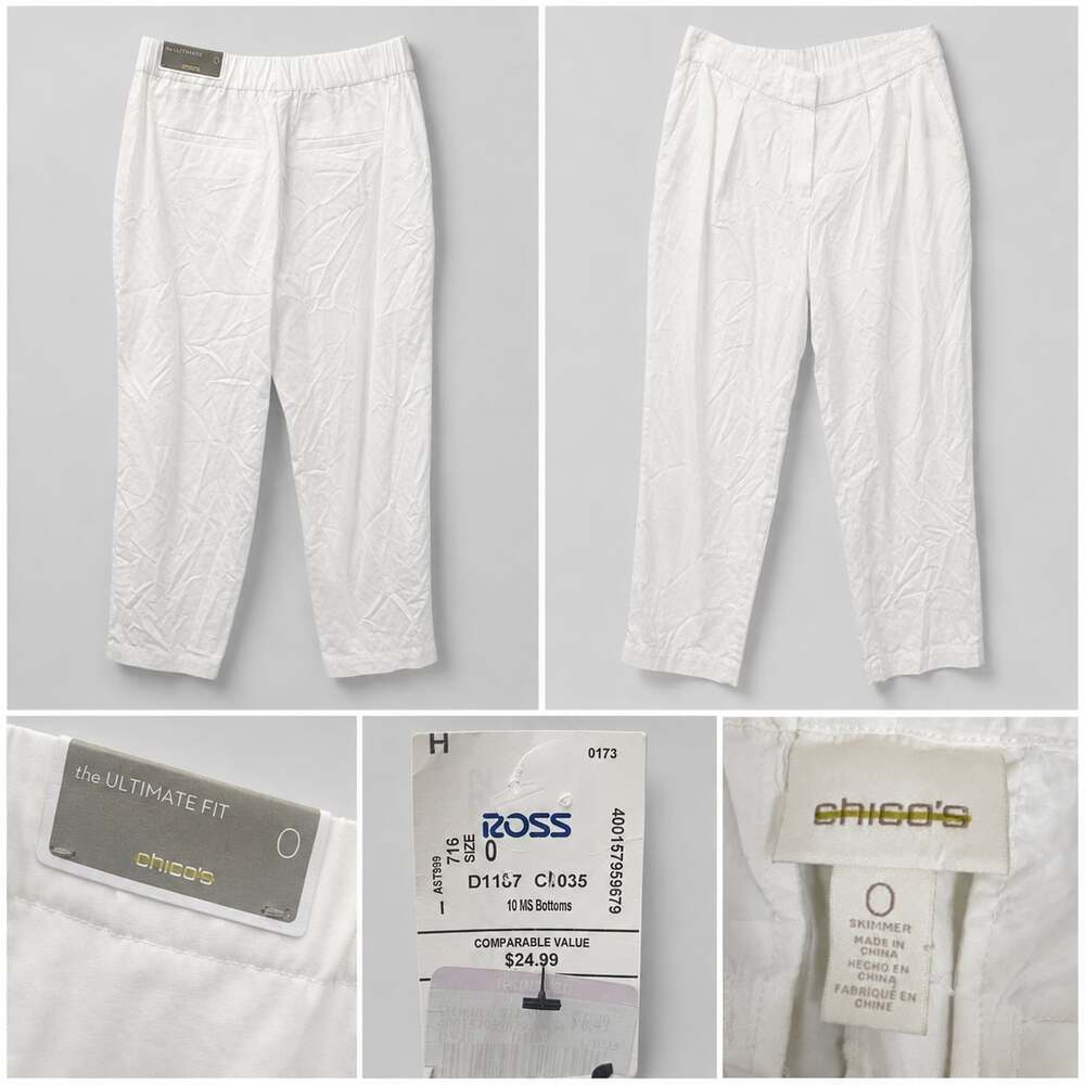 Chico's The Ultimate Fit Skimmer Pants, White, Size 0